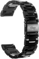 📿 заменительный ремешок для смарт-часов fiano из смолы для fitbit versa/versa 2/versa lite - модный ремешок для запястья для женщин и мужчин в черном цвете логотип