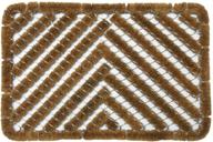 brown herringbone outdoor scraper door mat by rubber-cal - 18 by 30-inch logo