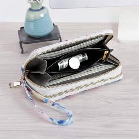 img 1 attached to 👛 Wristlet Wallet for Women - Double Zipper, 6 9×3 5 Dimensions - Stylish Handbags & Wallets Combo