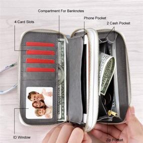 img 3 attached to 👛 Wristlet Wallet for Women - Double Zipper, 6 9×3 5 Dimensions - Stylish Handbags & Wallets Combo