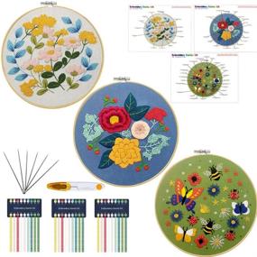 img 4 attached to 🧵 Embroidery Starter Kit for Beginners – Cooliya 3 Pack: Craft, Cross Stitch, and Embroidery Kit for Mom – Perfect Birthday and Mother's Day Gifts for Mom, Wife, and Women