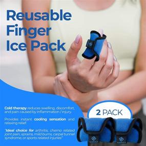 img 1 attached to 🖐️ Finger Ice Pack Sleeves: 2 Pack for Arthritis and Gout Relief, Adjustable Wrap for Jammed Finger, Broken Finger Cold Packs