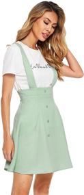 img 2 attached to 👗 Women's Pinafore Suspender Overall - SheIn Clothing for Jumpsuits, Rompers & Overalls