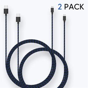 img 1 attached to 🎮 PS4 Controller Charger Cable 10ft (2-Pack) - Durable Braided Micro USB Cord for Sony PlayStation 4 - Black