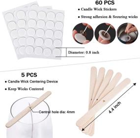 img 2 attached to 🕯️ 80-Pack Bulk Pre-Waxed 8" Cotton Candle Wicks with 60 Wick Stickers, 5 Candle Wick Centering Devices, and 20 Metal Tabs for Candle Making: Improved SEO-Friendly Product Name