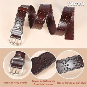 img 1 attached to TOBAAT Fashion Reddish Brushed Leather Women's Accessories