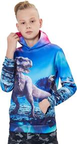 img 3 attached to 🦖 Dinosaur Hoodies Pullover: Cool and Comfortable Boys' Sweatshirts by Fashion Hoodies & Sweatshirts