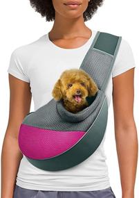 img 4 attached to AOFOOK Adjustable Dog Sling Carrier - Puppy Sling Carrier for Small Dogs, Pet Purse, Backpack, and Carrier Bag - Small Animal Cat Sling Carrier, Dog Pouch Holder, Bjorn, and Carry Pack