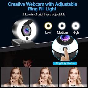 img 3 attached to 📷 Banral 1080P HD Webcam with Microphone and Ring Light: Plug and Play, Adjustable Brightness, Privacy Protection - Perfect for PC Laptop, MAC, Zoom Skype with Tripod