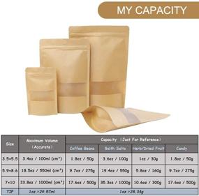 img 3 attached to 🛍️ 120pcs Moretoes Kraft Stand Up Pouches 5.9×8.6 Inches: Ziplock Bags with Matte Window, Reusable & Heat-Sealable