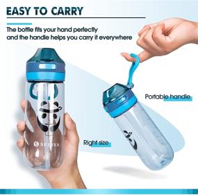 img 1 attached to 🐼 Kerberk 22oz Cute Panda Sports Water Bottle: Leak-Proof, Durable, and Perfect for School, Fitness, and Outdoor Activities!