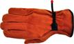6053l 3 cowhide leather gloves straight logo