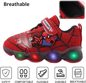 img 3 attached to 👟 Szsppinnshp kids Spiderman LED light up shoes: Trendy, breathable sneakers for baby boys and girls with flashing lights
