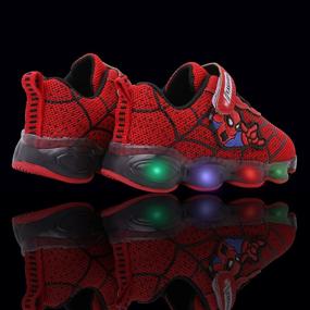 img 1 attached to 👟 Szsppinnshp kids Spiderman LED light up shoes: Trendy, breathable sneakers for baby boys and girls with flashing lights