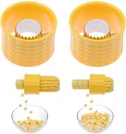 🌽 convenient 2-piece corn stripping tool set - effortlessly remove kernels from fresh corn with the stainless steel corn cobber tools - no more messy hands, just push and zip! logo