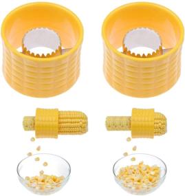 img 4 attached to 🌽 Convenient 2-Piece Corn Stripping Tool Set - Effortlessly Remove Kernels from Fresh Corn with the Stainless Steel Corn Cobber Tools - No More Messy Hands, Just Push and Zip!