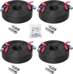 img 4 attached to 📹 ZOSI 4-Pack 100ft (30 Meters) BNC Extension Video Power Cable - 2-in-1 Surveillance Camera Cables for Video Security Systems with 4X BNC Connectors and 4X RCA Adapters