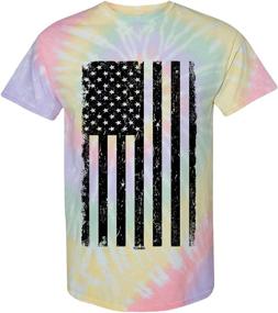 img 3 attached to Distressed Black USA Flag Charcoal Men's Clothing for T-Shirts & Tanks
