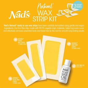 img 3 attached to 🌿 Nad's Wax Strips Kit - Natural Hair Removal For Women, All Skin Types - Includes 6 Face Wax Strips, 20 Body Wax Strips, 6 Bikini Wax Strips, and Post Wax Oil