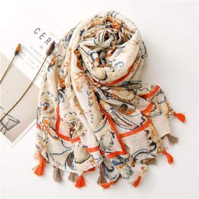 img 2 attached to Stylish Bohemian Blanket: Oversized Fringed Accessories for Women's Scarves & Wraps