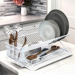 img 1 attached to 🍽️ Efficient 3-Compartment Utensil Drying Rack by Better Houseware - White