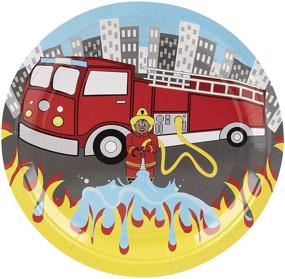 img 2 attached to 🚒 Firetruck Themed Birthday Party Supplies Set - Plates, Napkins, Cups, and Cutlery (24 Guests, 144 Pieces)