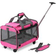 🐾 convenient kopeks pet carrier with detachable wheels- small & medium dogs & cats, heather pink - kps-1101 logo