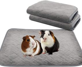 img 4 attached to 🐹 YUEPET 2-Pack Guinea Pig Fleece Cage Liners - Waterproof and Reusable Anti-Slip Bedding for Small Animals | Super Absorbent Pee Pad for Optimal Hygiene