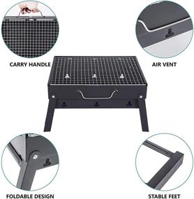 img 1 attached to 🍖 HEASEA Barbecue Charcoal Grill: Portable Stainless Steel Mini Grill for Outdoor Cooking, Camping, Picnics, Garden, Beach - BBQ Tool Kits (4-6 People), NO2