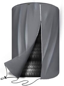 img 3 attached to 🌧️ Mr.You Gray Seasonal Tire Cover & Storage Bag - Waterproof, Dust-Proof (Fits up to 25" Tires)