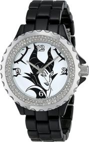 img 3 attached to 🕰️ Женские часы Disney Maleficent W001796 - черные, аналоговый кварцевый дисплей