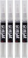 gluegar - 3ml brush pen, rolling glue (4 pack) with go stix og flavorless logo