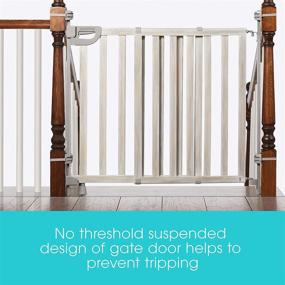 img 1 attached to 🌞 Summer Infant Banister & Stair Safety Gate with Wide Door - Birch Wood, 33"-46" - Gray Accents