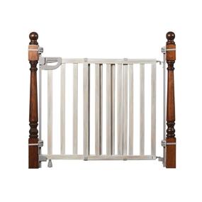 img 4 attached to 🌞 Summer Infant Banister & Stair Safety Gate with Wide Door - Birch Wood, 33"-46" - Gray Accents