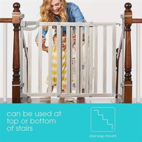 img 2 attached to 🌞 Summer Infant Banister & Stair Safety Gate with Wide Door - Birch Wood, 33"-46" - Gray Accents