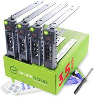 🔧 enhance dell poweredge server storage with workdone 4-pack - 3.5 inch hard drive caddy + detailed installation manual + labels + screwdriver + tray screws logo