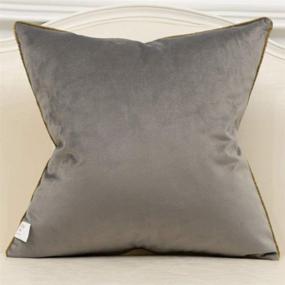 img 3 attached to 🛋️ Avigers Gray White Gold Leather Striped Patchwork Velvet Cushion Case - Luxury Modern Throw Pillow Cover for Couch, Living Room, Bedroom, Car