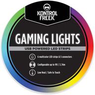 🎮 enhance your gaming setup with kontrolfreek gaming lights: usb powered led strip lights with controller and 3m adhesive for tv, console, pc, and wall (9 ft) логотип