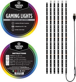 img 3 attached to 🎮 Enhance Your Gaming Setup with KontrolFreek Gaming Lights: USB Powered LED Strip Lights with Controller and 3M Adhesive for TV, Console, PC, and Wall (9 ft)