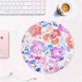 img 3 attached to Auhoahsil Mouse Pad - Round Flowers Theme Anti-Slip Rubber Mousepad with Durable Stitched Edges - Perfect for Gaming, Office, Laptop, PC - Men, Women, Kids - Cute Custom Design - 8.7 x 8.7 inches - Beautiful Pretty Daffodil