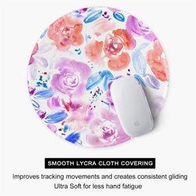 img 1 attached to Auhoahsil Mouse Pad - Round Flowers Theme Anti-Slip Rubber Mousepad with Durable Stitched Edges - Perfect for Gaming, Office, Laptop, PC - Men, Women, Kids - Cute Custom Design - 8.7 x 8.7 inches - Beautiful Pretty Daffodil