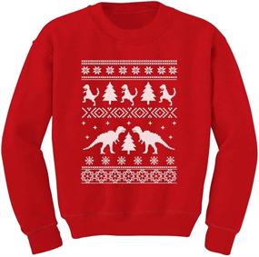 img 4 attached to Christmas Sweatshirt Dinosaur Sleeve T Shirt Boys' Clothing via Fashion Hoodies & Sweatshirts
