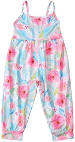 img 3 attached to Stylish Toddler Little Girls Floral Corset Romper Jumpsuit 2021: Trendy Harem Pants Overalls