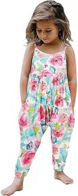 img 4 attached to Stylish Toddler Little Girls Floral Corset Romper Jumpsuit 2021: Trendy Harem Pants Overalls