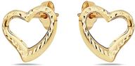 💎 pori jewelers 14k solid gold heart stud earrings with butterfly backings - diverse variations in color choices logo