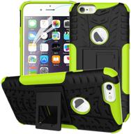 📱 green iphone 6s case with screen protector - shockproof armor case with kickstand - slim wallet protective cover for iphone 6 / 6s [4.7 inch] logo