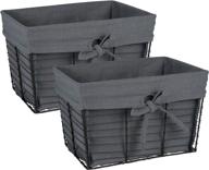 🧺 dii vintage grey wire baskets for storage with removable fabric liner - set of 2, gray (2 piece) logo