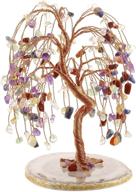 pesoenth 7 chakra money tree feng shui crystals gemstones tree of life ornaments figurines agate slice geode quartz stone stand for abundance, prosperity, and positive energy - wealth attractor, luck magnet, healing home desk decoration логотип