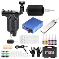 💉 stigma complete tattoo kit pro: premium rotary tattoo machine kit with powerful power supply, vibrant color inks, and protective case mk648 (black) logo