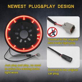 img 3 attached to Запасное колесо с тормозным светом: легкое установить LED кольцо для Wrangler JK JKU 2007-2017